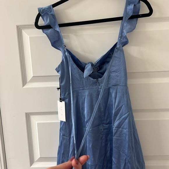 ASTR Blue Silky Mini Dress XS - Picture 3 of 4